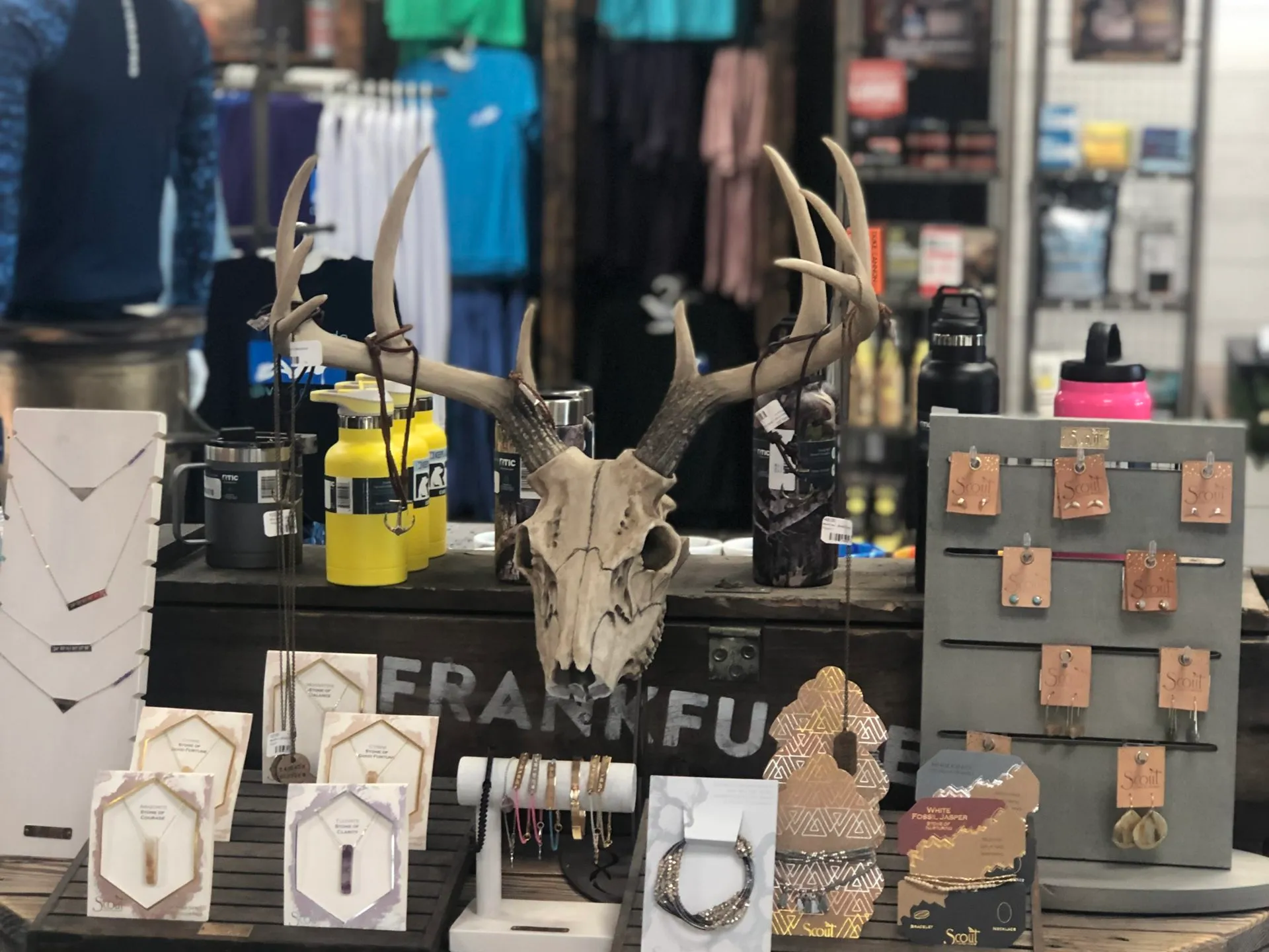 a person standing in front of a store